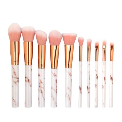 MOQ 20 Sets Custom Own Logo 10 PCS Shiny Glitter Handle Acrylic Diamond Crystal Liquid Flash Cosmetic Rainbow Makeup Brushes Set