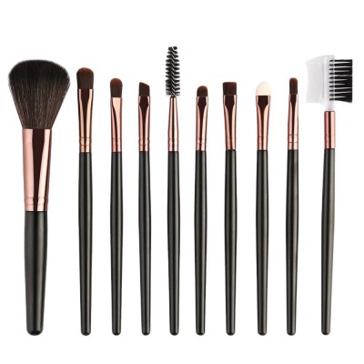 MOQ 20 Sets Custom Own Logo 10Pcs Makeup Brushes Set Eye Shadow Foundation Powder Eyeliner Eyelash Lip Cosmetic Beauty Tool Kit