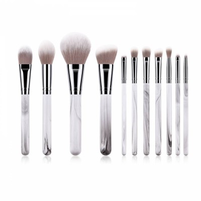 MOQ 20 Sets Custom Your Own LOGO Ink Painting Handle Wooden Professional High Quality 11pcs Sets Foundation Brush Makeup Brushes